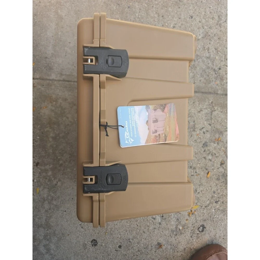 Coho Pack N Carry Storage Box with Strap, 20.2” L x 14.7” W x 11.1” H_Tan. NIB.